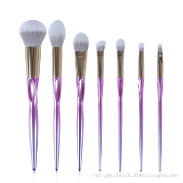 Oem new arrival private label pink purple 7Pcs makeup brush set gold makeup brushes